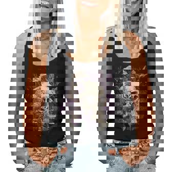 Cottagecore Skull Mushroom Collector Morel Mycologist Goth Women Tank Top - Thegiftio