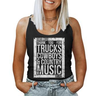 County Girl Thx For Trucks Cowboys Country Music Amen Women Tank Top - Monsterry AU