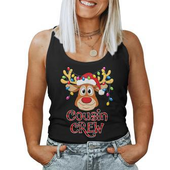 Cousin Crew Christmas Reindeer Santa Hat Xmas Women Women Tank Top - Seseable