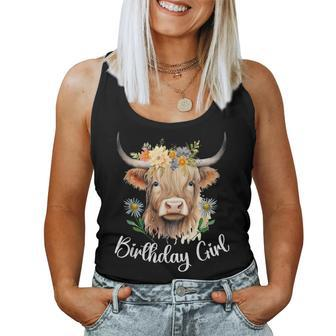 Cow Birthday Girl Mother Girl Mama Woman Family Matching Women Tank Top - Seseable