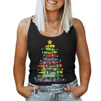 Crayon Christmas Tree Teacher Student Xmas Holiday Pajamas Women Tank Top - Thegiftio UK