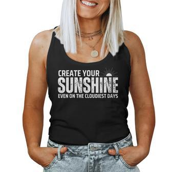 Create Your Own Sunshine Motivational Quote Retro Vintage Women Tank Top - Monsterry AU