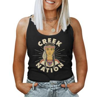 Creek Nation Proud Native American Woman Creek Blood Women Tank Top - Monsterry DE