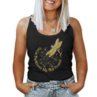 Crescent Moon Dragonfly Hello Darkness My Old Friend Women Tank Top - Monsterry CA