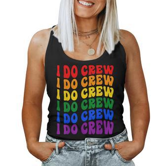 I Do Crew Bride Squad Lgbt Groovy Bachelorette Party Women Tank Top - Seseable