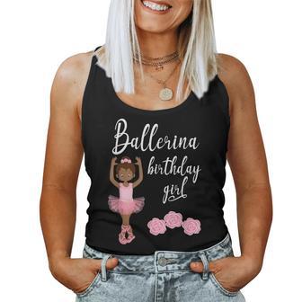 Cute Ballerina Ballet Birthday African American Girls Women Tank Top - Monsterry CA