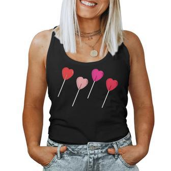 Cute Candy Lollipop Heart Happy Valentine's Day Girls Women Tank Top - Monsterry UK