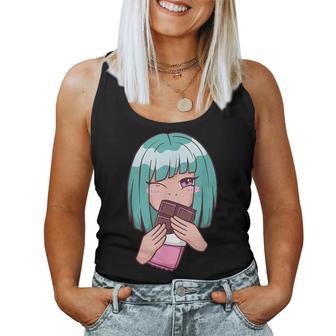 Cute Chocolate Anime Girl Japanese Women Tank Top - Thegiftio UK