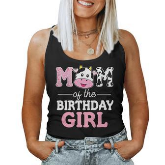 Cute Farm Cow Mommy Mama Mom Of The Birthday Girl Women Tank Top - Seseable