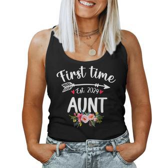 Cute First Time Aunt Est 2024 Promoted To New Aunt Women Tank Top - Seseable
