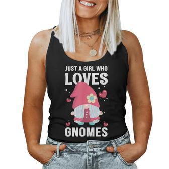 Cute Girl Gnome Just A Girl Who Loves Gnomes Women Tank Top - Thegiftio UK