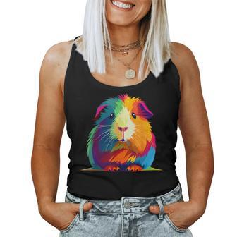 Cute Guinea Pig Rainbow For Guinea Pig Lovers Women Tank Top - Monsterry