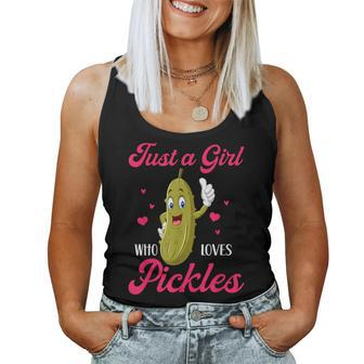 Cute Just A Girl Who Loves Pickles Pickles Lovers Girl Women Tank Top - Monsterry