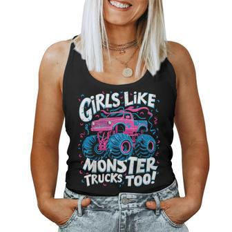 Cute Monster Truck Birthday Party Girl Like Monster Truck Women Tank Top - Monsterry