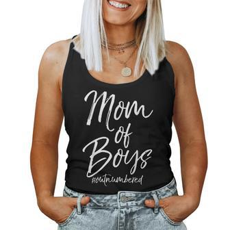 Cute Mother's Day From Sons Mom Of Boys Outnumbered Women Tank Top - Thegiftio UK