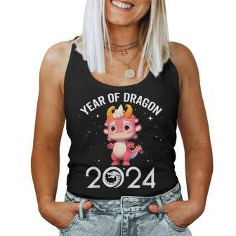 Cute New Year 2024 For Kid Girl Boy Year Of The Dragon Women Tank Top | Mazezy