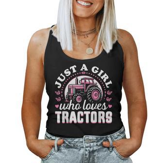 Cute Tractor Pink Just A Girl Who Loves Tractors Women Tank Top - Monsterry AU