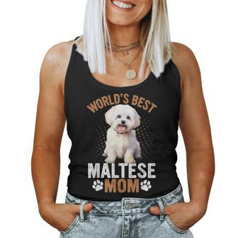 Cute World's Best Maltese Mom Mama Dog Lovers Mother's Day Women Tank Top | Mazezy UK