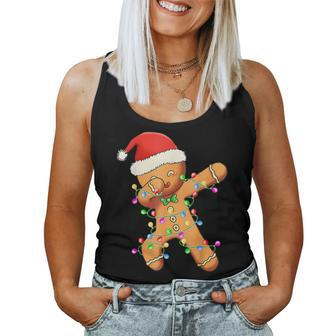 Dabbing Gingerbread For Boy Girl Christmas Tree Light Women Tank Top - Seseable