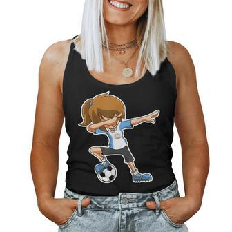 Dabbing Soccer Girl Argentina Argentinian Flag Jersey Women Tank Top - Monsterry AU