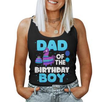 Dad Of The Birthday Boy Llama Dad And Mom Family Party Women Tank Top - Monsterry DE