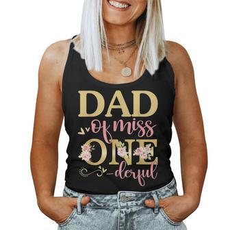Dad Of Little Miss Onederful Birthday 1St Family Matching Women Tank Top | Mazezy DE