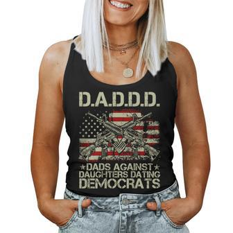 Daddd Gun Dads Against Daughters Dating Democrats On Back Women Tank Top - Monsterry UK