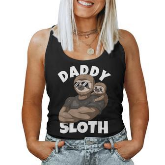 Daddy Sloth With Sloth Dad On Fathers Day Women Tank Top - Monsterry