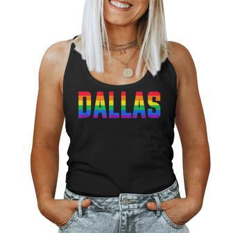 Dallas Texas Tx Lgbt Gay Pride Rainbow Flag Women Tank Top - Monsterry AU