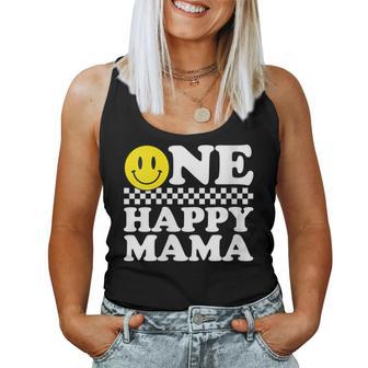 Damen One Happy Dude Mama 1 Geburtstag Familie Matching Mit-Ausschnitt Tank Top Frauen - Geschenkecke