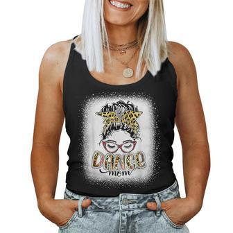 Dance Mom Leopard Messy Bun Bleached Mother's Day Women Tank Top - Seseable