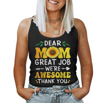 Dear Mom Great Job We're Awesome Thank Mother's Day Floral Women Tank Top - Seseable