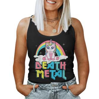 Death Metal Rainbow Unicorn Heavy Metal Women Tank Top - Thegiftio UK