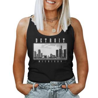 Detroit Skyline Michigan Pride Vintage Detroit Women Tank Top - Monsterry