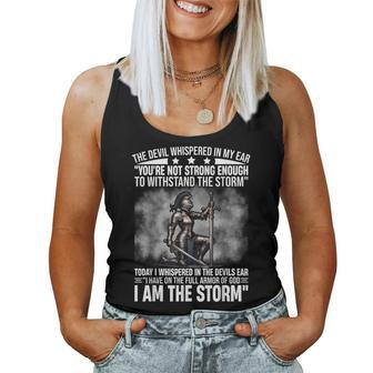 The Devil Whispered In My Ear Christian Jesus Bible Quote Women Tank Top | Mazezy CA