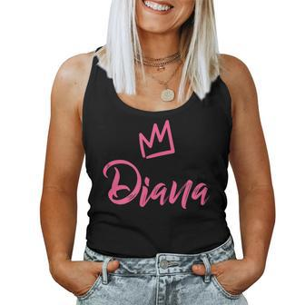 Diana The Queen Pink Crown & Name For Called Diana Women Tank Top - Seseable
