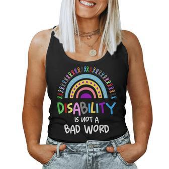 Disability Is Not A Bad Word Disability Pride Month Rainbow Women Tank Top - Monsterry CA