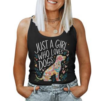 Dog Cute Just A Girl Who Loves Dogs Women Tank Top - Seseable