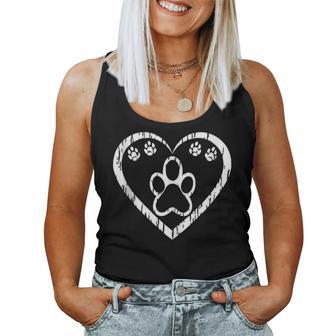 Dog Lover Damen Herren Mama Papa Herz Hund Pfotenabdruck Tank Top Frauen - Geschenkecke