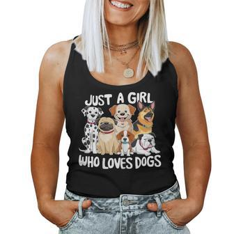 Dog Lover Just A Girl Who Loves Dogs Women Tank Top - Seseable