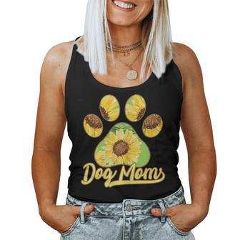 Dog Mom Paw Sunflower Pattern Women Tank Top - Monsterry DE