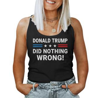 Donald Trump Did Nothing Wrong Us Flag Vintage Women Women Tank Top - Monsterry CA