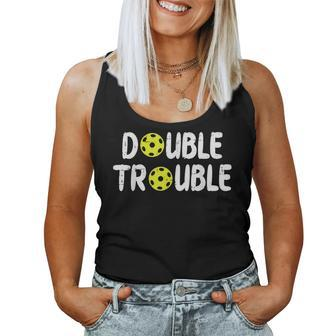 Double Pickleball Trouble Pickle Ball Matching Kid Women Tank Top - Monsterry AU