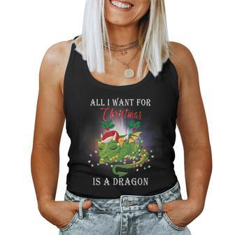 Dragon Lovers All I Want For Christmas Is A Dragon Girls Women Tank Top - Seseable