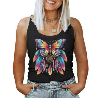 Dream Catcher Butterfly Native American Dreamcatcher Women Tank Top - Monsterry