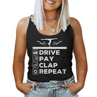 Drive Pay Clap Repeat Gymnastics Dad And Mom Women Tank Top - Monsterry