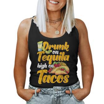Drunk On Tequila High On Tacos Cinco De Mayo Mexican Mexico Women Tank Top - Monsterry AU