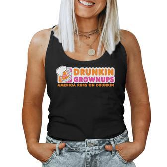 Drunkin Grownups Adult Party Sarcastic Drinking Women Tank Top - Monsterry