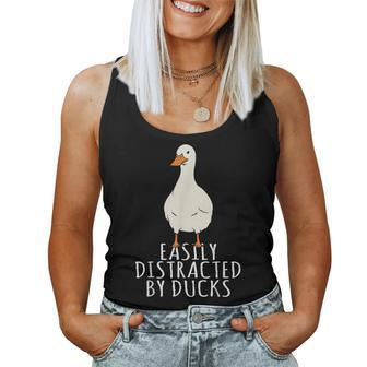 Duck Easily Distracted By Ducks Women Tank Top - Thegiftio UK