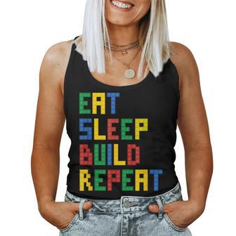 Eat Sleep Build Repeat Master Builder Block Boys Girls Women Tank Top - Monsterry AU